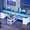 White + Brown, variant on 2 Person Desk with Storage, 94.5" Long Desk with 8 Drawers and Open Shelves, Home Office Desk with Monitor Stand and Power Outlets, Gaming Desk Dual Person Desk with LED Lights, Rustic Brown