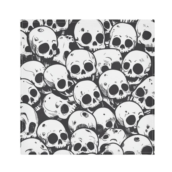 Satin Polyester Napkins - 20x20 InchSingle-Sided Printed Napkins, 1-Piece/4-Piece/6-Piece Set, DIY Personalized Table Setting，Many Cute Cartoon Skulls