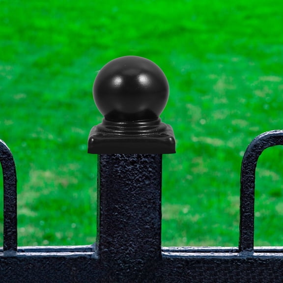Hemobllo Black Metal Post Caps Fence Finials Decorative Outdoor Garden Railing Covers