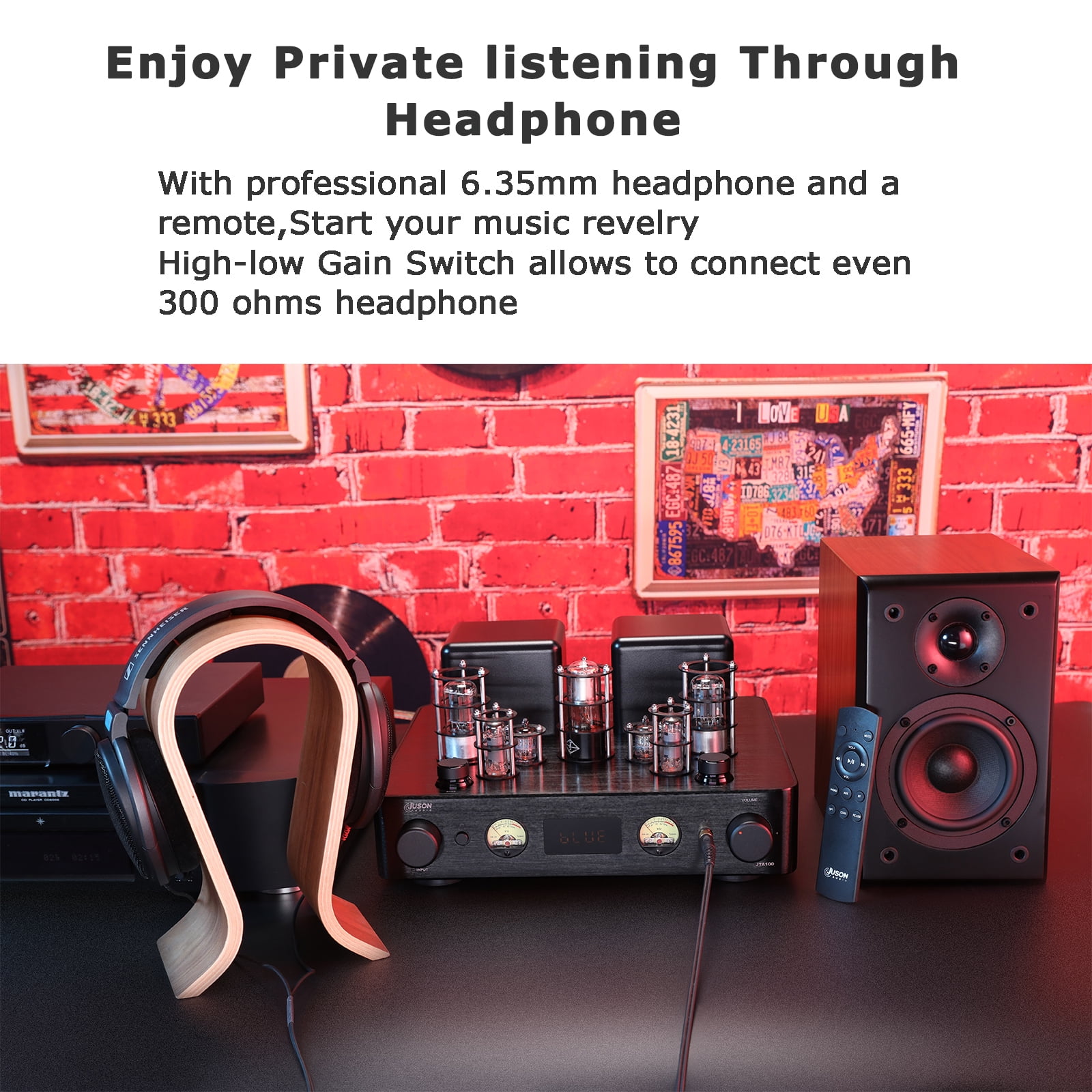 Juson Audio JTA100 2025 200W Vacuum Tube Amplifier Hybrid Class AB Hifi Amp PHONO In Headphone Out