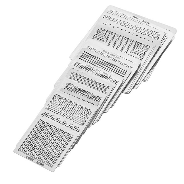33pcs BGA Universal Reballing Rework Net Stencils Steel Template Mesh Directly Heat Set Kit (astilla)