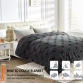 thumbnail image 4 of Heated Blanket Full Size Soft Jacquard Shaggy Sherpa Electric Blanket with 5 Heating Levels & 1 to 12 Hours Auto Shut Off Timer Settings Overheat Protection Machine Washable 72x84 in, 4 of 8