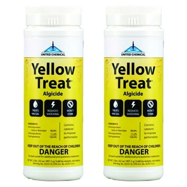 2 Pack United Chemical Yellow Treat 2lb Algae Remover for Swimming Pools & Spas
