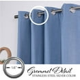 thumbnail image 2 of Quality Home Linen Blend Blackout Curtains - Antique Bronze Grommets - 52" W x 84" L - Blue (Single Panel), 2 of 4