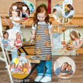 thumbnail image 6 of Paw Print Sonstripes Kids Aprons for Girls and Boys,Adjustable Neck Strap Toddler Aprons for Kids Cooking Baking, 6 of 7