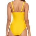 thumbnail image 4 of Sakmal Yellow Plus Bathing Suit for Women One Piece Swimsuits Solid High Cut Swim Suits for Women 2024, 4 of 4
