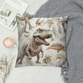thumbnail image 2 of Nawypu  Jurassic Throw Pillow Cushion Cover, Arrangement of Various Dinosaurs Illustrations Skeleton Biology Historic, Decorative Square Accent Pillow Case, Dark Brown White, 2 of 5