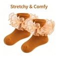 thumbnail image 5 of TELOLY 2Pairs Kids Socks,6-8 Years Old Ruffle Socks,Ruffle Socks For Girls,18-20Cm, 5 of 7
