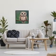 thumbnail image 2 of Gazing Spotted Owl Nature Animals & Insects Painting Black Framed Art Print Wall Art, 2 of 7