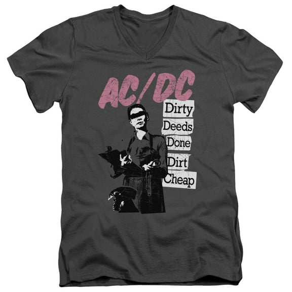 Acdc - Dirty Deeds - Slim Fit V Neck Shirt - Medium