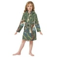 thumbnail image 6 of FORMRS Niños Bathrobe Unisex Hooded Robe Soft Plush Pajamas Sleepwear, Size 2-3T, Retro Pine Tree, 6 of 7