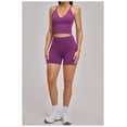 thumbnail image 2 of PISONIC 2 Piece Workout Sets for Women Cross Back V Neck Tank Top Matching High Waist Biker Shorts Gym Sets, 2 of 7