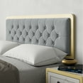 thumbnail image 3 of Golden Full Size Bed Frame,Upholstered Bed Frame with Button Tufted Headboard,Heavy Duty Metal Easy Assembly,No Box Spring Needed, 3 of 7