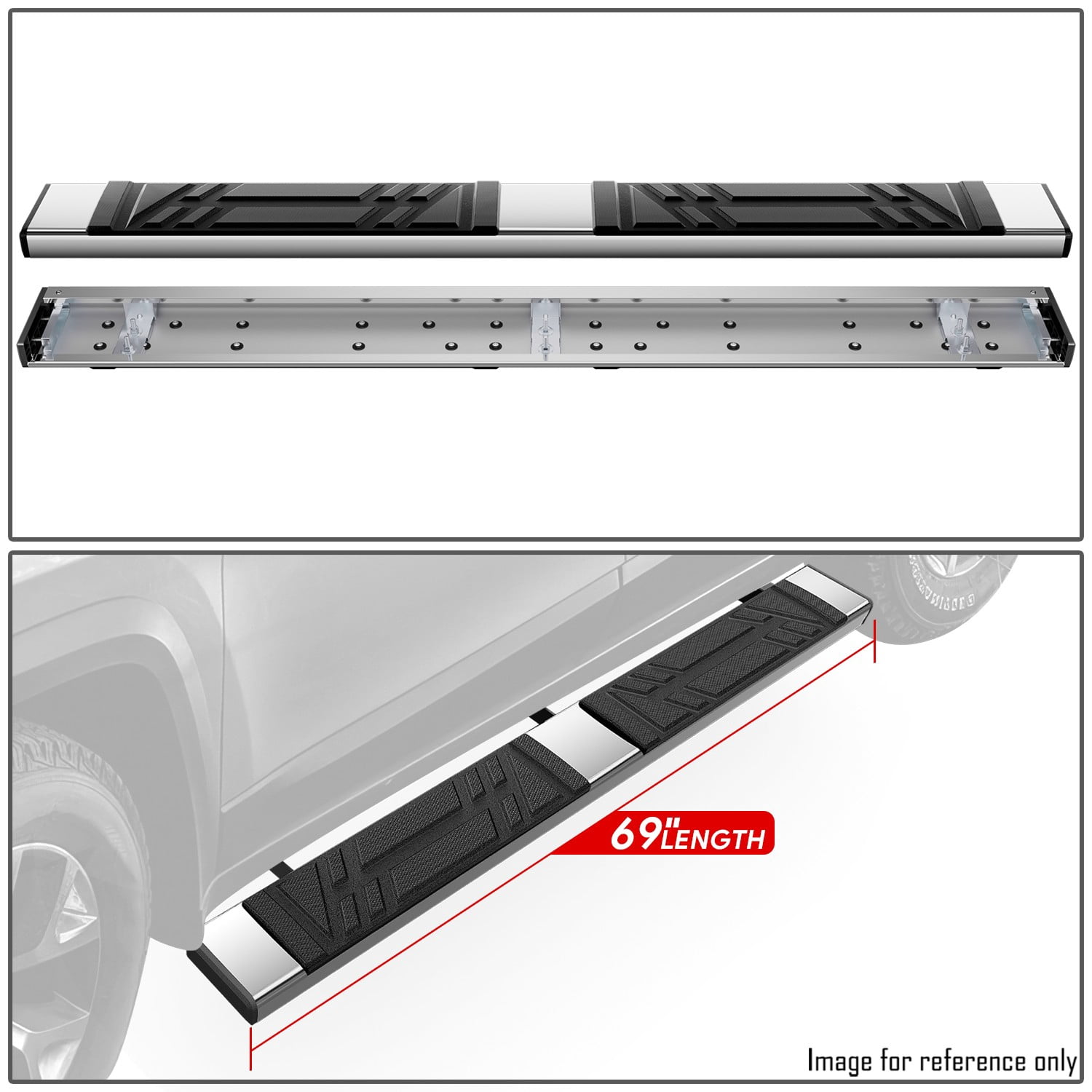 DNA Motoring 6.5" Side Step Nerf Bars Running Boards for 2014-2023 Jeep Cherokee