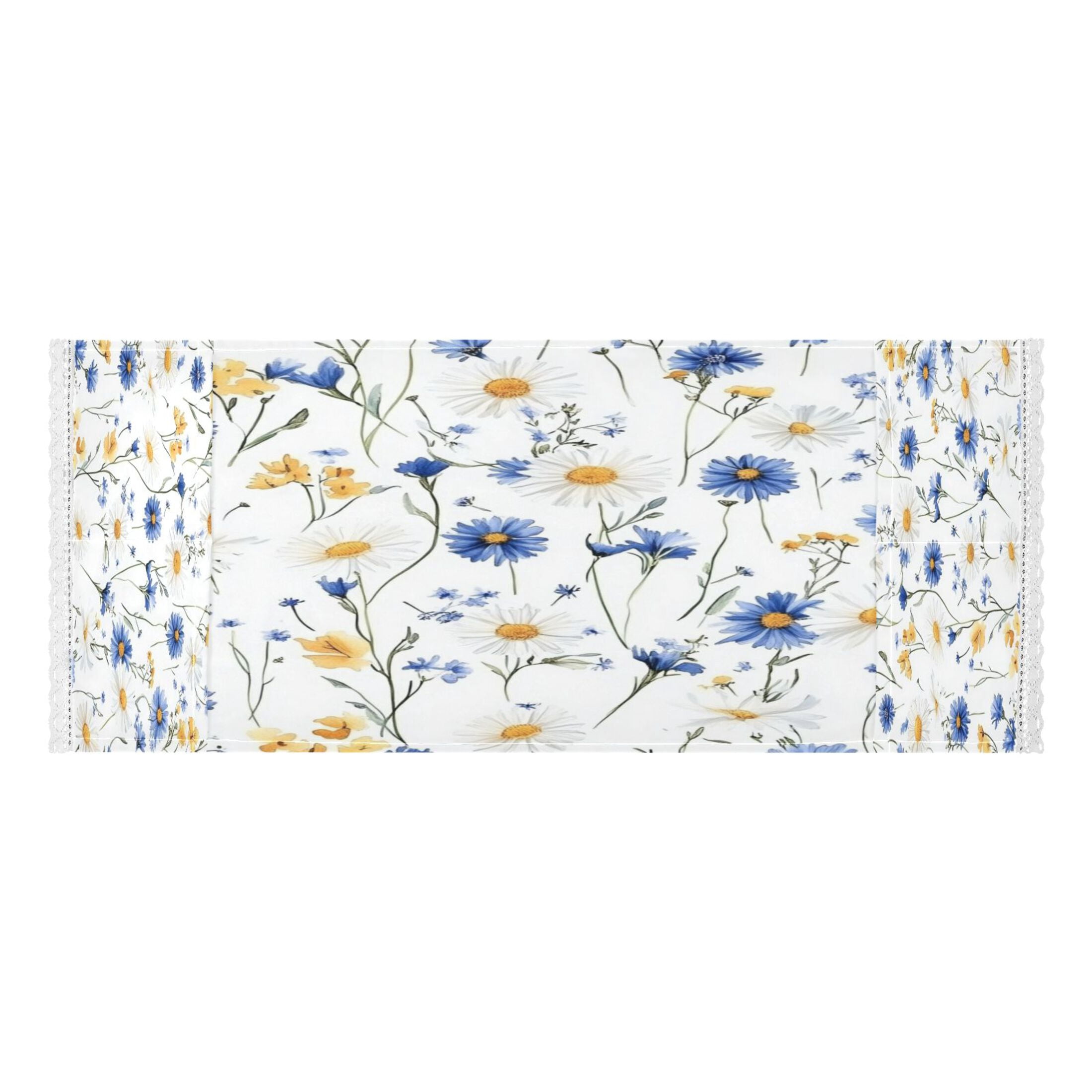 Dustproof Washing Machine Cloth Washer and Dryer Top Covers, Fridge Dust Cover, With Storage BagsBlue and Yellow Wildflowers