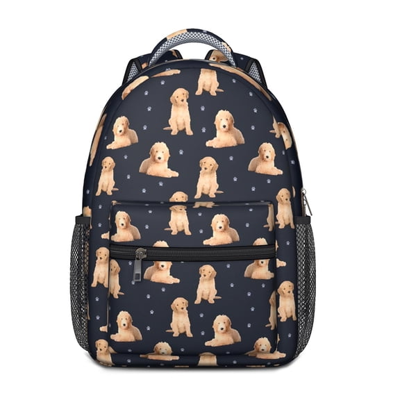 Goldendoodle Dog Backpack for School,Cute School Bag,Schoolbag with Adjustable Shoulder Straps & Padded Back,15.3"x11"x6.7"