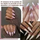 thumbnail image 3 of Adornos De Uñas, Parches De Uñas Desechables, Fáciles De Usar, Parches De Uñas Con Color De Piel, Ricos En Color Plateado A98, 3 of 5