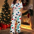 thumbnail image 5 of Christmas Pajama Set Silk Satin Soft Sleepwear Outfits Short Sleeve Button Down Pajama with Pants Christmas Pajama Sets, 5 of 5