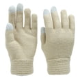 thumbnail image 2 of Guantes de invierno Qarigey para hombre Gorros de invierno Múltiples colores estilo de tejido clásico beige, 2 of 6