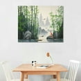 thumbnail image 2 of COMIO Traditional Chinese Painting Black and White Landscape Canvas Wall Art Bamboo Artwork, 2 of 4