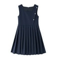 thumbnail image 2 of APEXFWDT Girls School Uniform Jumper Dress Kids Knee Length Sleeveless Pleated Dress Kids Girls' Casual School Uniform Dress 3-14 Years, 2 of 9