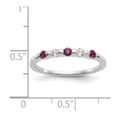 thumbnail image 4 of Auriga Fine Jewelry 14K White Gold 1/10 carat Diamond and Ruby Complete Band for Women Size- 7, 4 of 5
