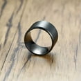 thumbnail image 5 of 15mm Chunky Men Band Black Stainless Steel Bulky Man's Ring Punk Male Size 8-12, 5 of 6