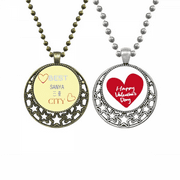 Tavel Area Sanya Sign Art Deco Fashion Pendant Necklace Mens Womens Valentine Chain