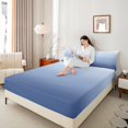 thumbnail image 4 of Feelyou Modern Blue Gradient Queen Sheet Sets for Adult, Chic Art Abstract Flat Sheet, Simple Fashion Theme Queen Fitted Sheet, Lightweight Room Decor, 4pcs, 4 of 7