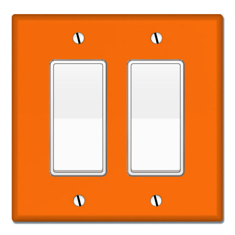 WIRESTER 2-Gang Decorator Light Switch Plate/Wall Plate Cover, Solid Orange  