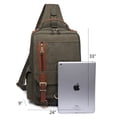 thumbnail image 2 of KAUKKO Canvas Messenger Bag Cross Body Shoulder Sling Backpack Travel Senderismo Chest Bag KAUKKO FD252-Armygreen, 2 of 5