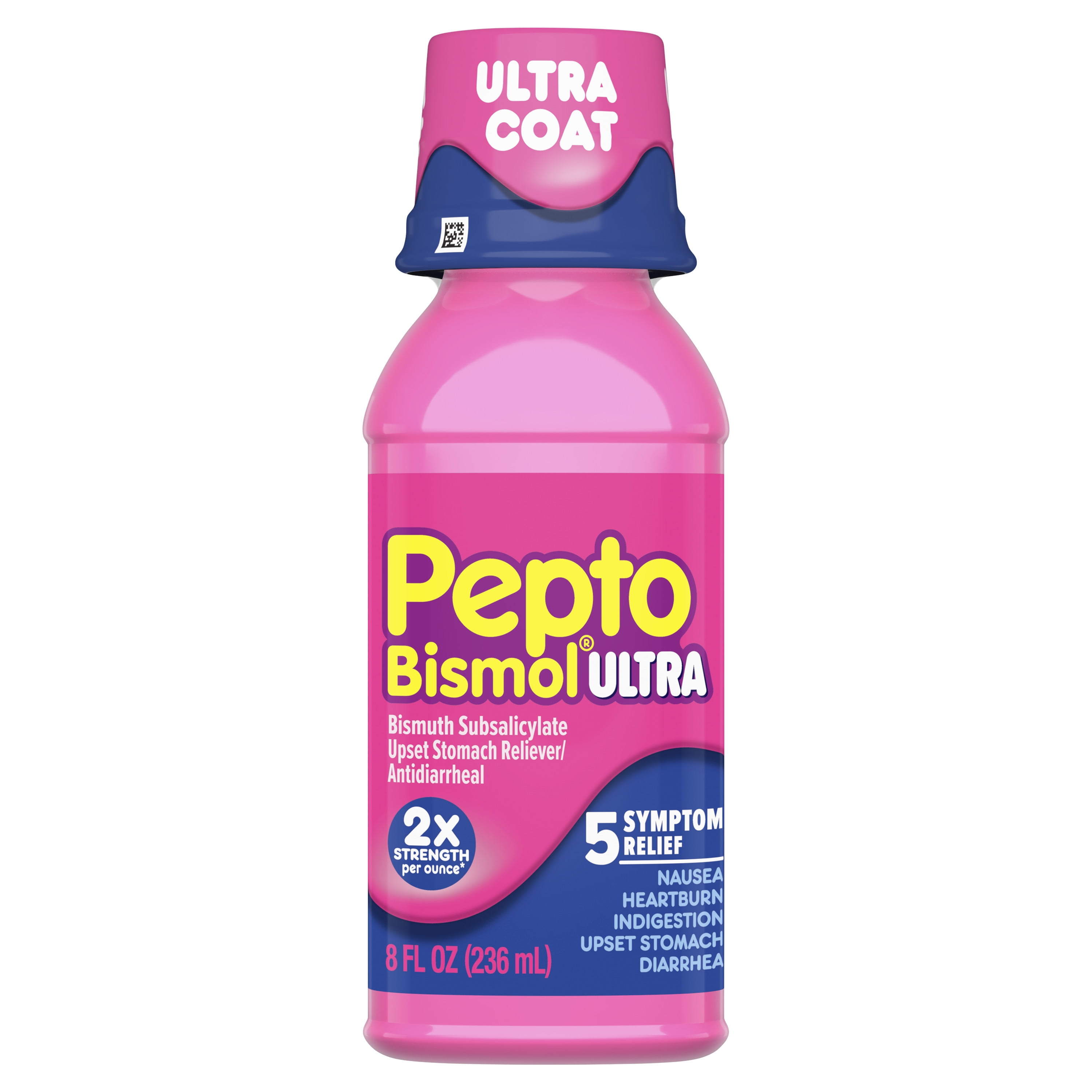 Pepto Bismol Liquid Ultra for Nausea, Heartburn, Indigestion, Upset Stomach, and Diarrhea - 5 Symptom Fast Relief, Original Flavor 8 oz
