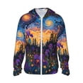 thumbnail image 2 of Uemuo Cosmic Irises At Twilight Pattern Women's Full Zip UPF 50+ Sun Protection Hoodie Jacket Long Sleeve Sun Shirt Hiking Outdoor Performance with Pockets-Large, 2 of 9
