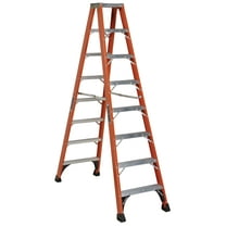 Louisville Ladder 8' Fiberglass Twin Step Ladder, 12' Reach, 375 lbs Load Capacity, FM1408HD