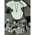 thumbnail image 4 of Street Punk Spider Web Printed Diamond Skull Star Denim Shorts Sexy Low-waisted Hot Short Panrts Summer New Jeans for Women, 4 of 4