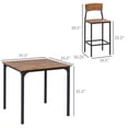thumbnail image 4 of Zateety Counter Height Bar Table Set for 4 People, Square Kitchen Table and Chair Set with Footrest, Metal Legs, 4 of 9