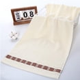 thumbnail image 5 of Cotton Bath Towels, Absorbent Terry Towels, Soft Quick-Dry Solid Color Towels for Bathroom, Large Size 74x34cm, 5 of 6