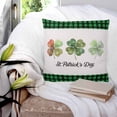 thumbnail image 3 of 26x26 Pillow Covers Set of 2, St. Patrick's Day Throw Pillow Covers Decorative Couch Cushion Case, Country Spring Clovers Green Black Plaid Microfiber Square Pillowcases for Bedroom Car Living Room, 3 of 7