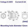 thumbnail image 3 of 4pcs 12mm Stainless Steel Push Button Switch, Waterproof Momentary On Off for Various Voltage Applications, 3 of 5