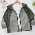thumbnail image 5 of Volohai Boys Windbreaker Jacket with Hood, Lightweight Water-Resistant Rain Jacket for Kids Ages 5-15, Green Full-Zip Outdoor Jacket,Size 10-11 T, 5 of 6