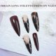 thumbnail image 3 of Uñas postizas adhesivas IMRAIN marrón con estampado de leopardo estilo stiletto 24 piezas, 3 of 7
