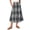 Gray, variant on Delconic Women Plaid Drawstring Waist Tiered Maxi Skirt with Pockets Casual Loose Fit A Line Long Skirt for Everyday Wear Saffron S