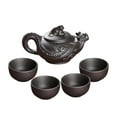 thumbnail image 3 of Tetera de arcilla,Tetera con infusor tradicional china hecha a mano,Juego de té portátil de kung fu de arcilla púrpura con 4 tazas,Tetera de Kung Fu con tapa,taza de té,regalo para el hogar, 3 of 8