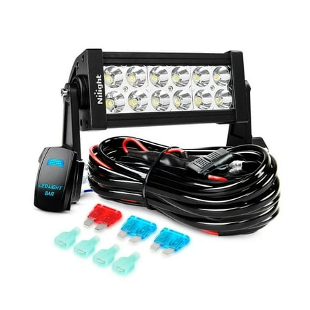 Nilight LED Light Bar 7 Inch 36W Spot Led Off Road Lights 12V 5Pin
