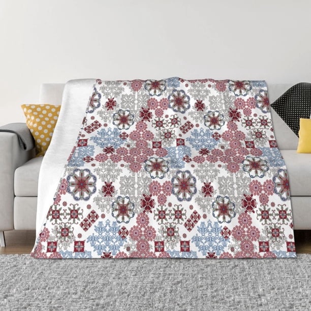 Balery Abstract Floral Manta de Franela con Dibujo, Lujo Ultra Suave y Cálido, Antipelusa y Resistente a las Arrugas para Cama, Sofá, Camping -60"x50"