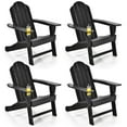 thumbnail image 1 of Costway 4PCS Patio Adirondack Chair Weather Resistant Garden Deck W/Cup Holder Black, 1 of 7