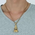 thumbnail image 3 of 18K Gold Plated Buddha Statue Pendant Men's Stainless Steel Religious Necklace, 3 of 6