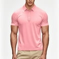 thumbnail image 4 of JGGSPWM Women's Short Sleeve Casual Classic Collared Button Golf Shirt Fashion Solid Soft Plain Summer Basic Tee Plus Size Top Pink L, 4 of 8