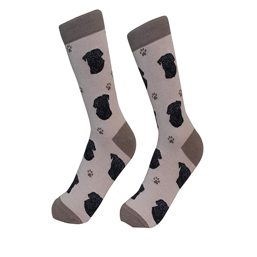 E&S Pets Black Pug Dog Breed Socks Unisex Sock Daddy by E&S Pets, 200