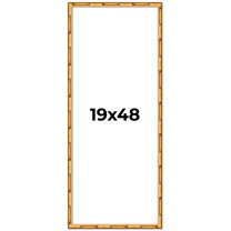 19x48 Frame Gold Bamboo Solid Wood Picture Frame | 1 Inch Moulding Width | Interior Frame Depth